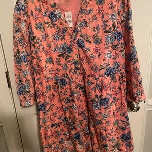 Loft size 14 floral embroidered dress. New with tags.